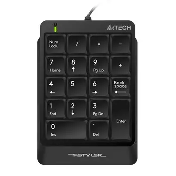 Числовой блок A4Tech Fstyler FK13P черный USB slim для ноутбука (FK13P BLACK)