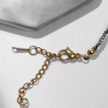 Чокер №2 "Хрусталь" сердце, цвет серо-золотой