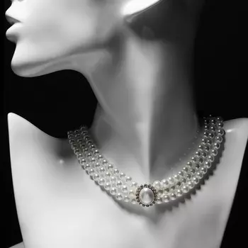 Бусы «Эстет» с жемчужиной, белые, 35 см