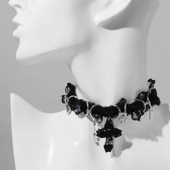 Чокер «Крест», цвет чёрный, 30 см