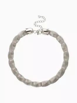 Чокер «Кручёный Обруч», цвет серебро