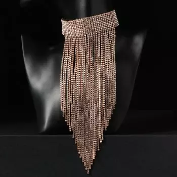 Чокер "Лёд" нити вниз, цвет белый в золоте, 24 см