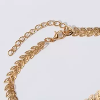 Чокер "Металлика" лепестки, цвет золото, L=30