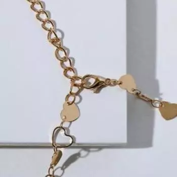 Чокер "Металлика" сердца, цвет золото, L=30