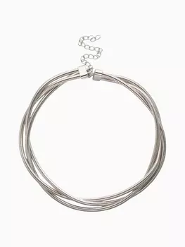 Чокер «Многослойный», металлический, цвет серебро