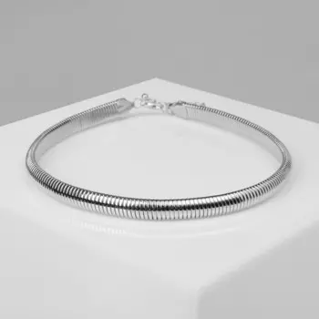 Чокер «Рельеф» узкий, 1 см, цвет серебро, 47,5 см
