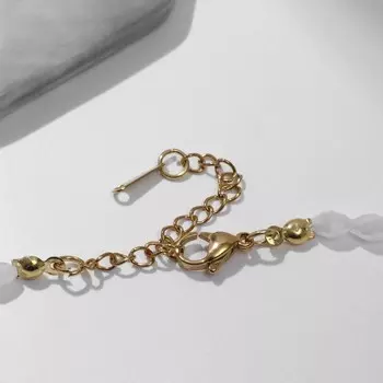 Чокер рис "Хрусталь" с цветком, цвет белый в золоте