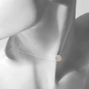 Чокер шар №6 "Кварц розовый" на леске, 21 см