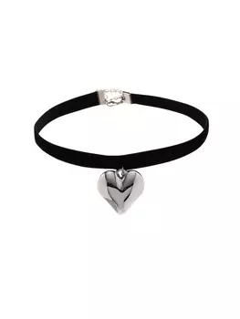 Чокер «Стиль» сердце, цвет серебро, 30 см