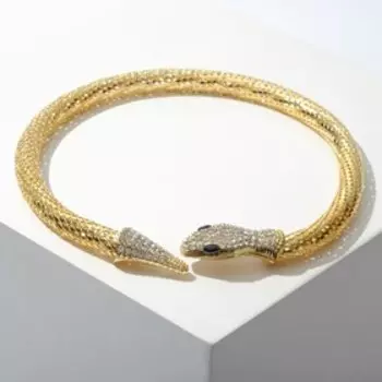 Чокер "Змея" жгут, цвет белый в золоте