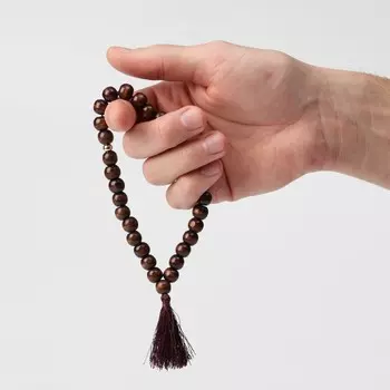 Чётки «Православные», деревянные, 31 бусина, с кисточкой, коричневые