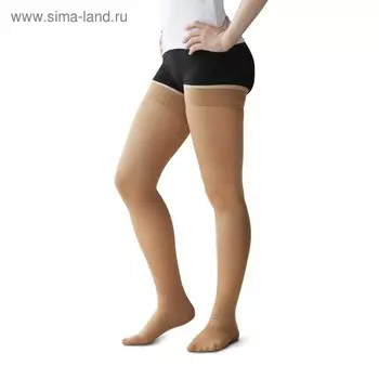 Чулки медицинские компрессионные, выше колена, с мыском, 2 класс, рост 2, арт.4002, размер 4 (L), цвет бежевый