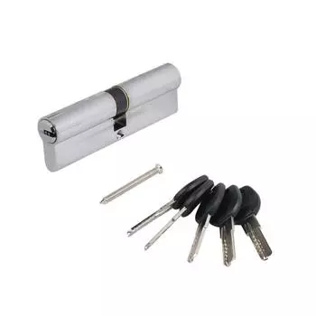 Цилиндровый механизм "АЛЛЮР" HD F100-5К BP(45x10x45), перфорированный ключ, цвет хром