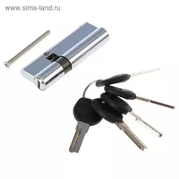 Цилиндровый механизм "АЛЛЮР" HD F 90-5К CP, с перфоключем, 25x10x55 мм, цвет хром