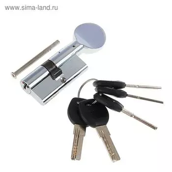 Цилиндровый механизм "АЛЛЮР" HD FG 60-5К CP, с перфоключем, с вертушкой, цвет хром