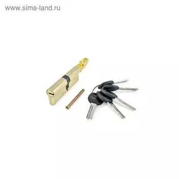 Цилиндровый механизм "АЛЛЮР" HD FG 80-5К BP(30x10x40G), перфорир. ключ-вертушка, цвет латунь