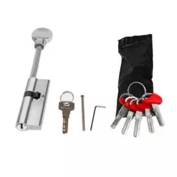 Цилиндровый механизм D-PRO507-8/90 mm (55+10+25) CP, 5+ 1 кл. перекод. со шт., цвет хром