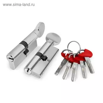 Цилиндровый механизм Fuaro D-PRO502/70 (30х10х30) CP, с вертушкой, 5 ключей, цвет хром