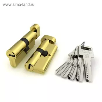 Цилиндровый механизм Fuaro R602/70 (30х10х30) BBP, с вертушкой, 5 ключей, цвет латунь