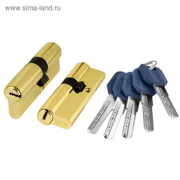 Цилиндровый механизм Punto Z400/70 PB, 30х10х30 мм, 5 ключей, цвет латунь