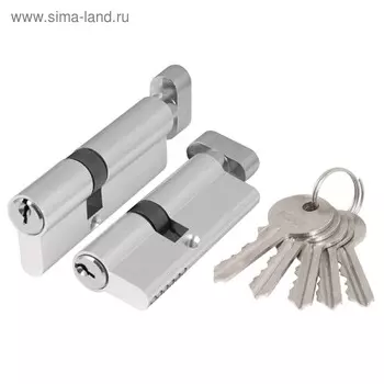 Цилиндровый механизм с вертушкой AX102.70 мм ,30х10х30, 5 ключей, цвет хром