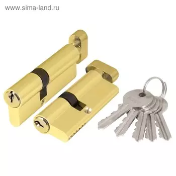 Цилиндровый механизм с вертушкой AX102.70 мм ,30х10х30, 5 ключей, цвет латунь