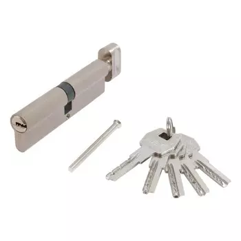 Цилиндровый механизм Стандарт MAX, 110 мм (55х55В), 5 ключей, ключ/вертушка, матовый никель 102481