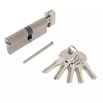 Цилиндровый механизм Стандарт MAX, 90 мм (45х45В), 5 ключей, ключ/вертушка, матовый никель 1024813