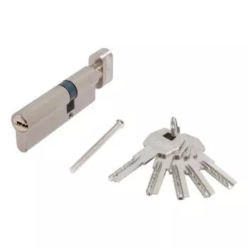 Цилиндровый механизм Стандарт MAX, 90 мм (55х35В), 5 ключей, ключ/вертушка, матовый никель 1024813