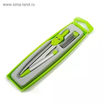 Циркуль металлический 120 мм, в пластиковом пенале, с запасными грифелями, Calligrata