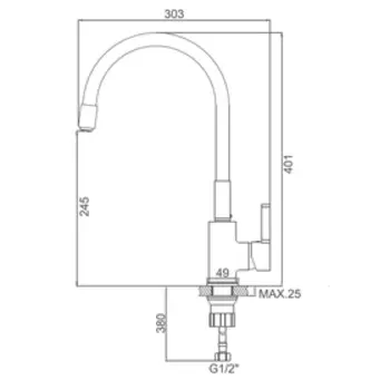 Cмеситель для кухни Accoona A9890N, однорычажный, силиконовый излив, красный/хром