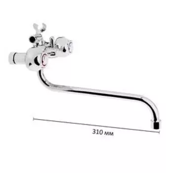 Cмеситель для ванны Accoona A7577, двухвентильный, латунь, хром