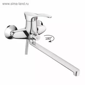 Cмеситель для ванны Cron CN2201,длинный излив, переключатель в корпусе, хром