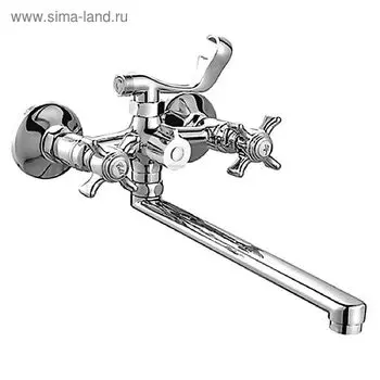 Cмеситель для ванны Cron CN2224, длинный излив, переключатель в корпусе, хром