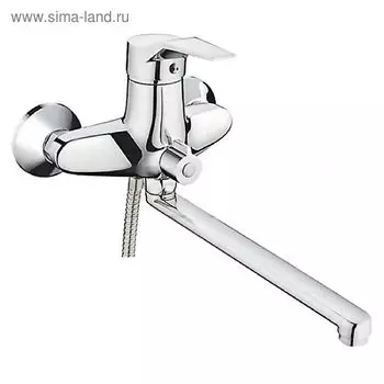 Cмеситель для ванны Cron CN2263, длинный излив, переключатель в корпусе, хром