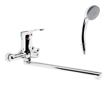 Cмеситель для ванны "Эверест" B22 -028, однорычажный, плоский излив, хром