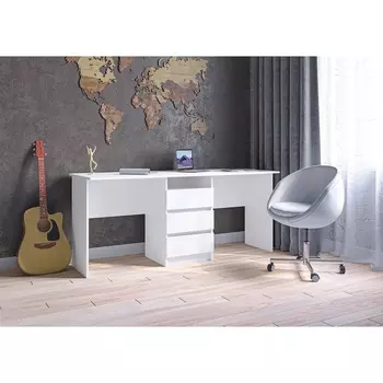 Стол письменный тандем «Зара», 7501750610 мм, цвет белый