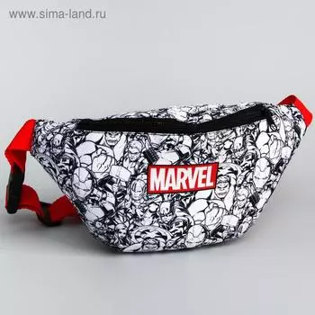 Сумка поясная детская для мальчика, 25х6х13 см, Мстители