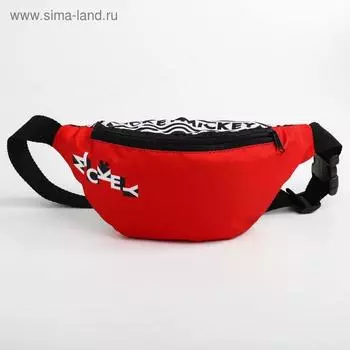 Cумка на пояс «MICKEY»‎, 25 x 6 x 13 см, отдел на молнии, без подклада, Disney