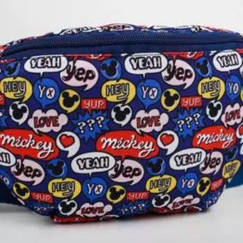 Cумка на пояс «Mickey»‎, 25 x 6 x 13 см, отдел на молнии, без подклада, Disney