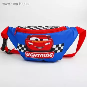 Сумка поясная детская для мальчика, 25х6х13 см, Тачки