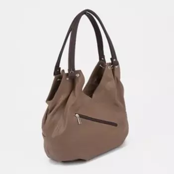 Сумка-мешок на молнии, цвет коричневый