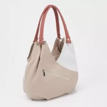 Сумка-мешок на молнии, цвет бежевый