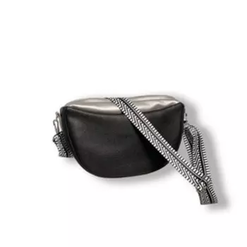 Cумка женская Afina черный-серебро с ремнём