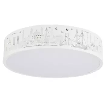 Cветильник, 28Вт, LED, 40x40x10 см, цвет белый, серый