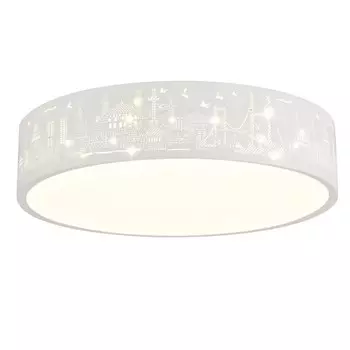 Cветильник, 28Вт, LED, 40x40x10 см, цвет белый, серый