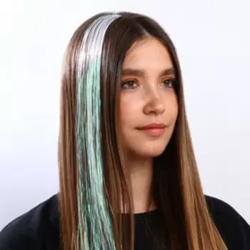 Цветная прядь на заколке «Сияй круглый год», длина 50 см.