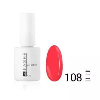 Цветной гель-лак Pashe, №108 клубничный коктейль, 9 мл