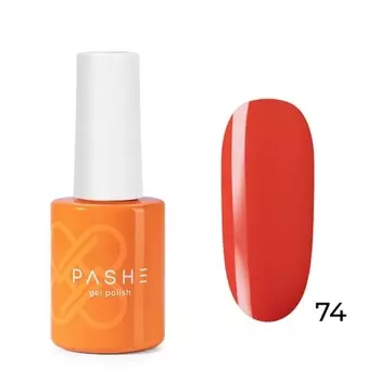 Цветной гель-лак Pashe Atelier, №74 яркий коралл, 9 мл