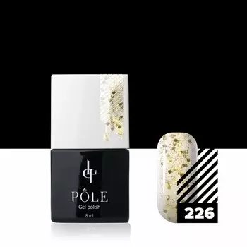 Цветной гель-лак Pole, №226 россыпь звёзд, 8 мл